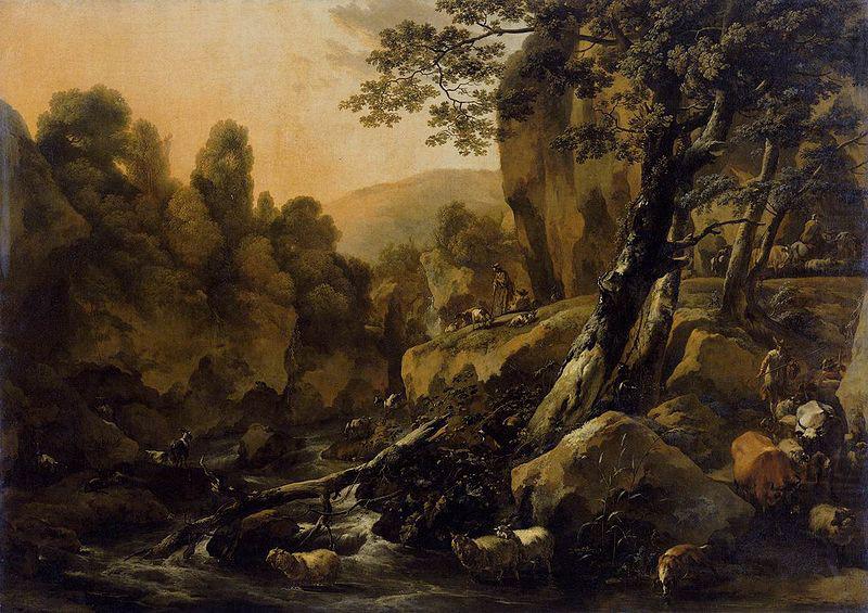 The Waterfall, Nicolaes Pietersz. Berchem